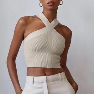 NWOT Aritzia Babaton Sculpt Knit Criss Cross Cropped Tank (SIZE XXS)